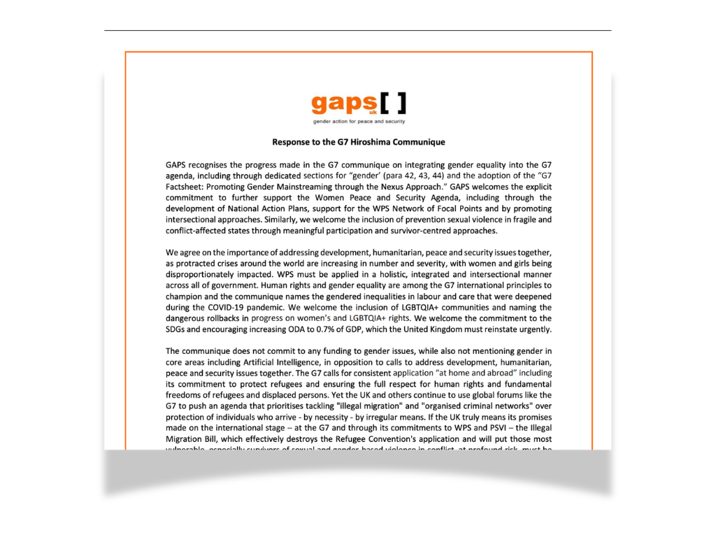 Statement on the 2023 G7 Leaders Communique