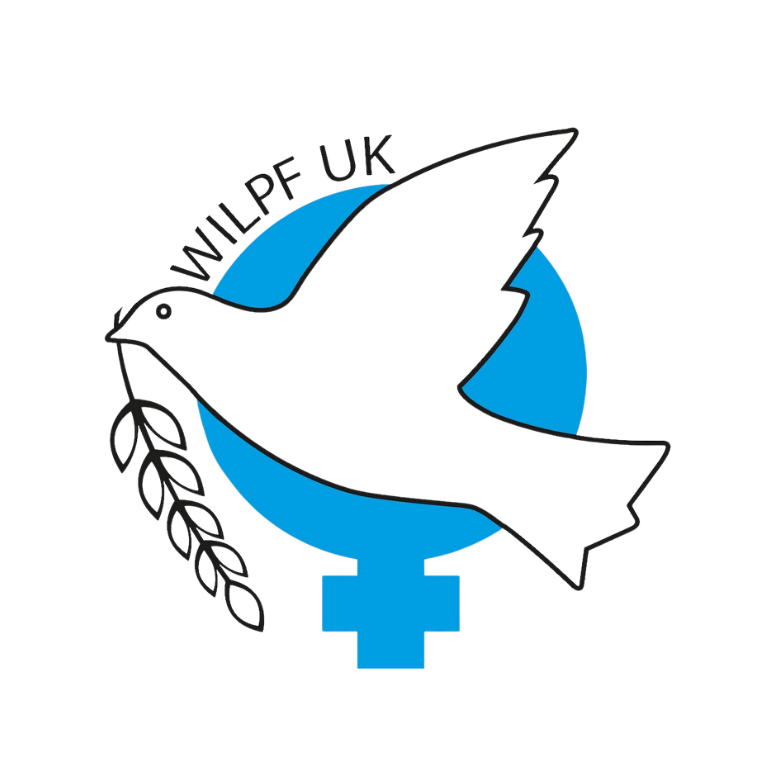 A stylized black bird holding an olive branch in its beak, with the words 'Will Peace' above it, and a blue circle in the background.