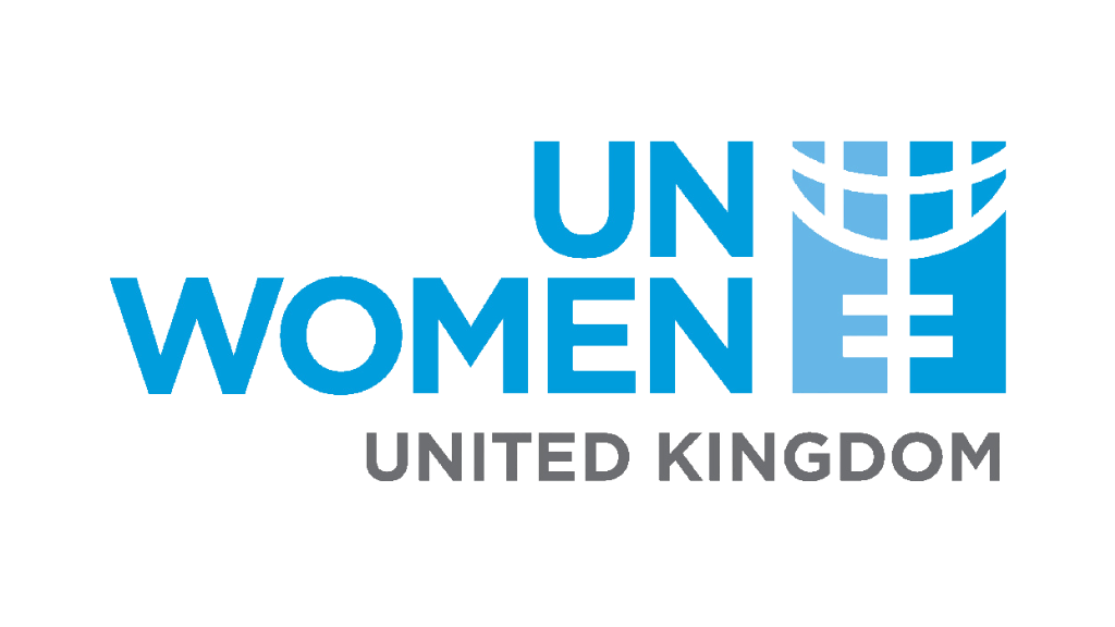Logo of UN Women UK with a stylized globe and the text 'UN Women UK' and 'United Kingdom'.