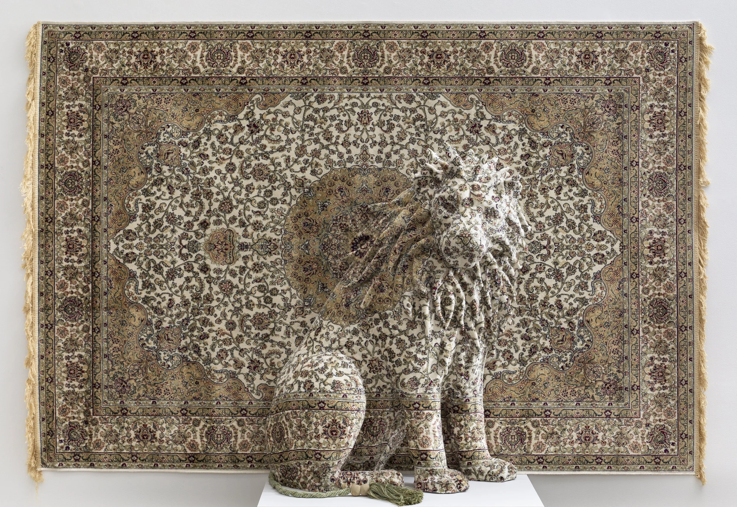  White Lion  
230 × 160 × 48cm 
Carpet and mixed media 
2023 (private collection)
