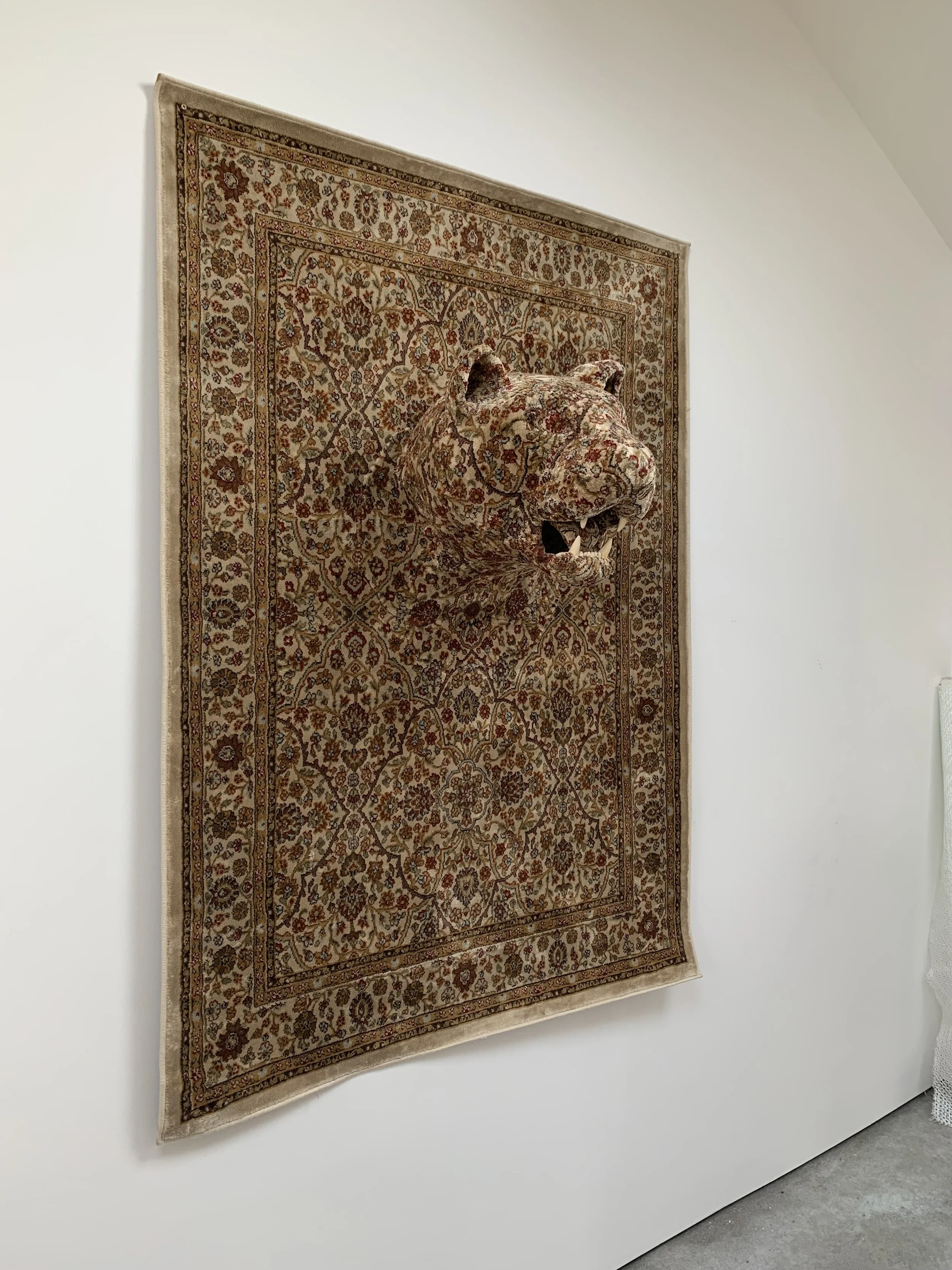  Forests of the Night, view 1  160 x 120 x 50cm 
Carpet and mixed media 
2022 (private collection, Spain) 
