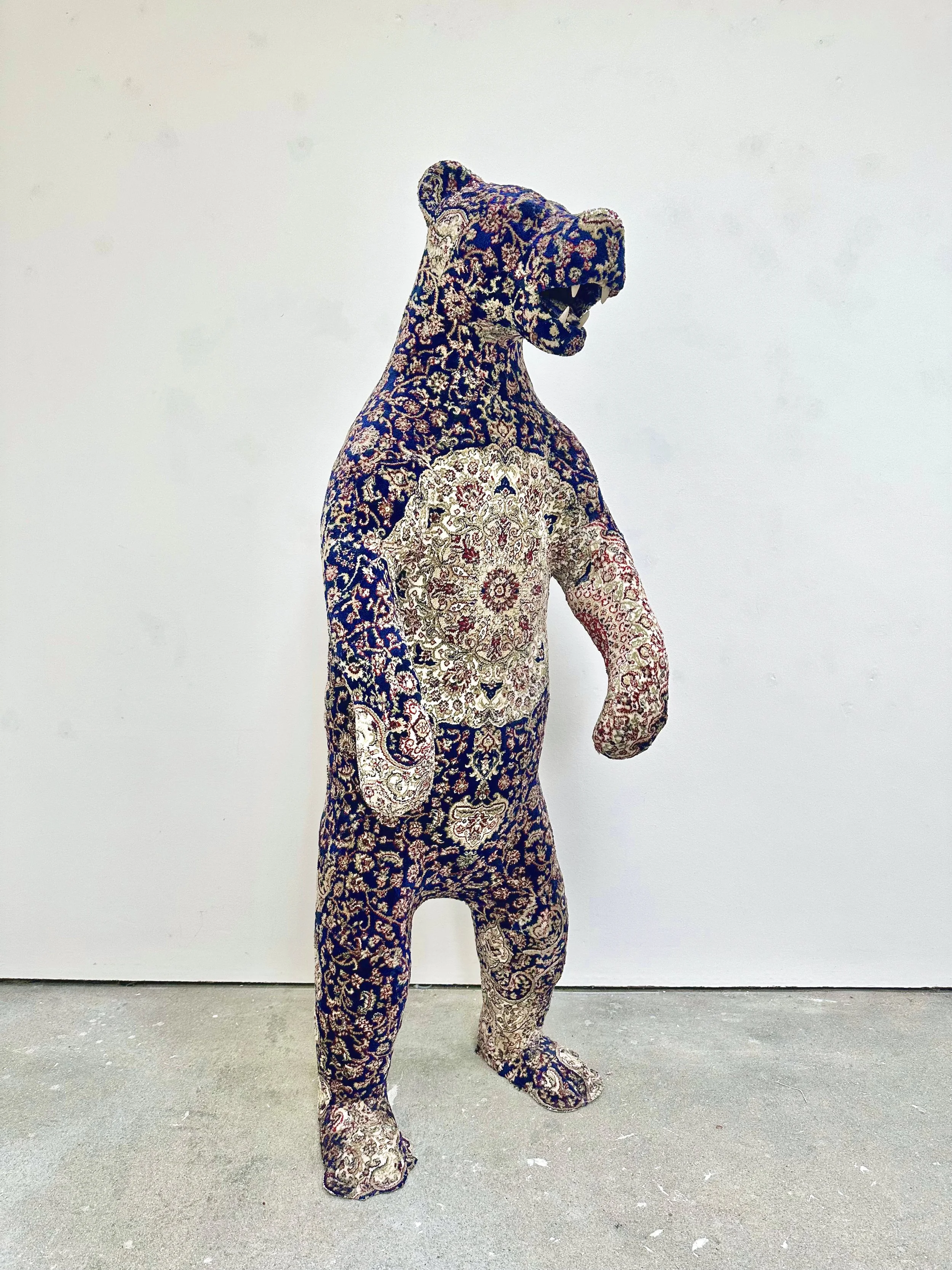  Blue Bear  156 x 55 x 60cm  Carpet and mixed media 2025  