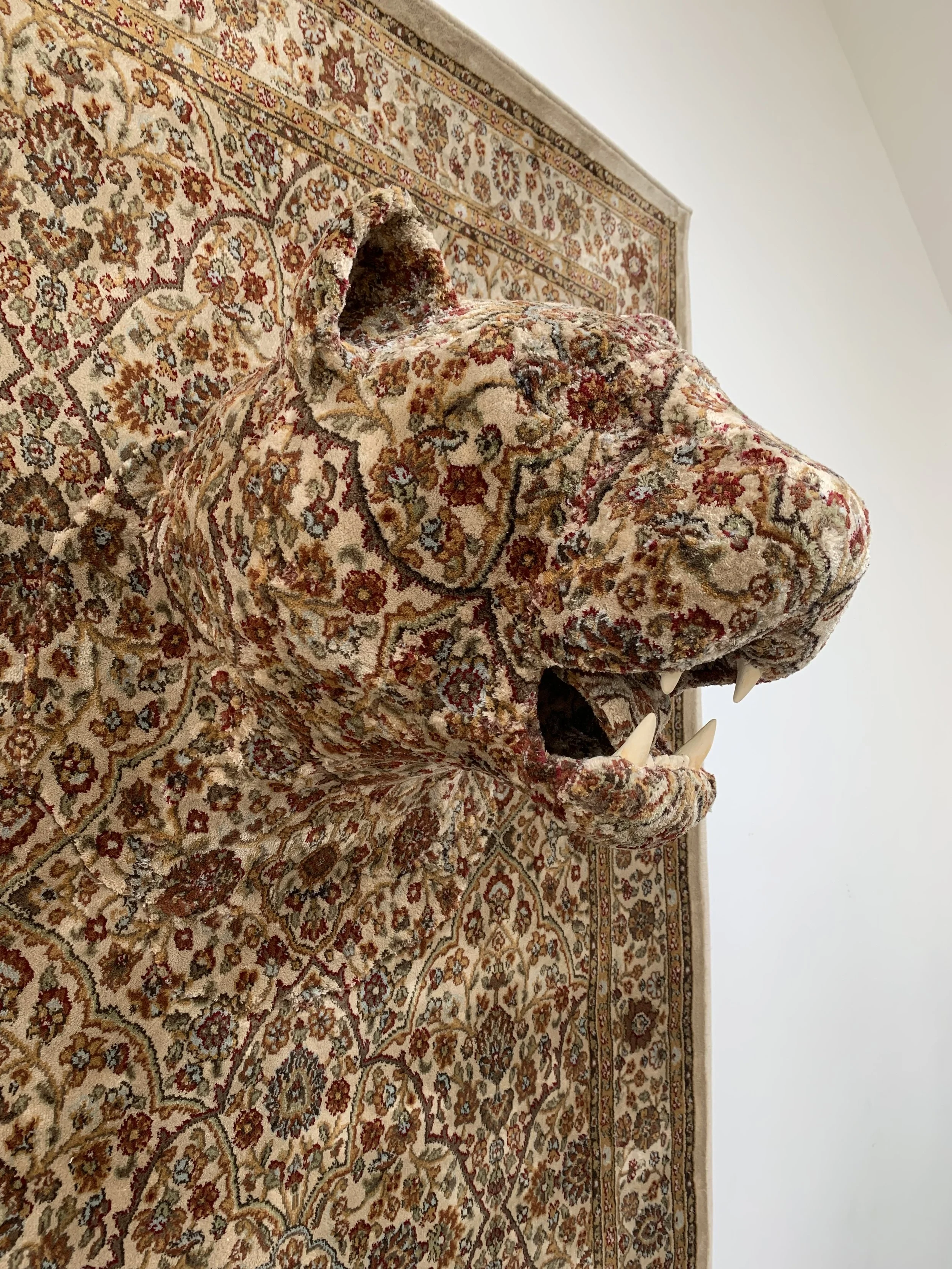  Forests of the Night, view 2  160 x 120 x 50cm 
Carpet and mixed media 
2022 (private collection, Spain) 