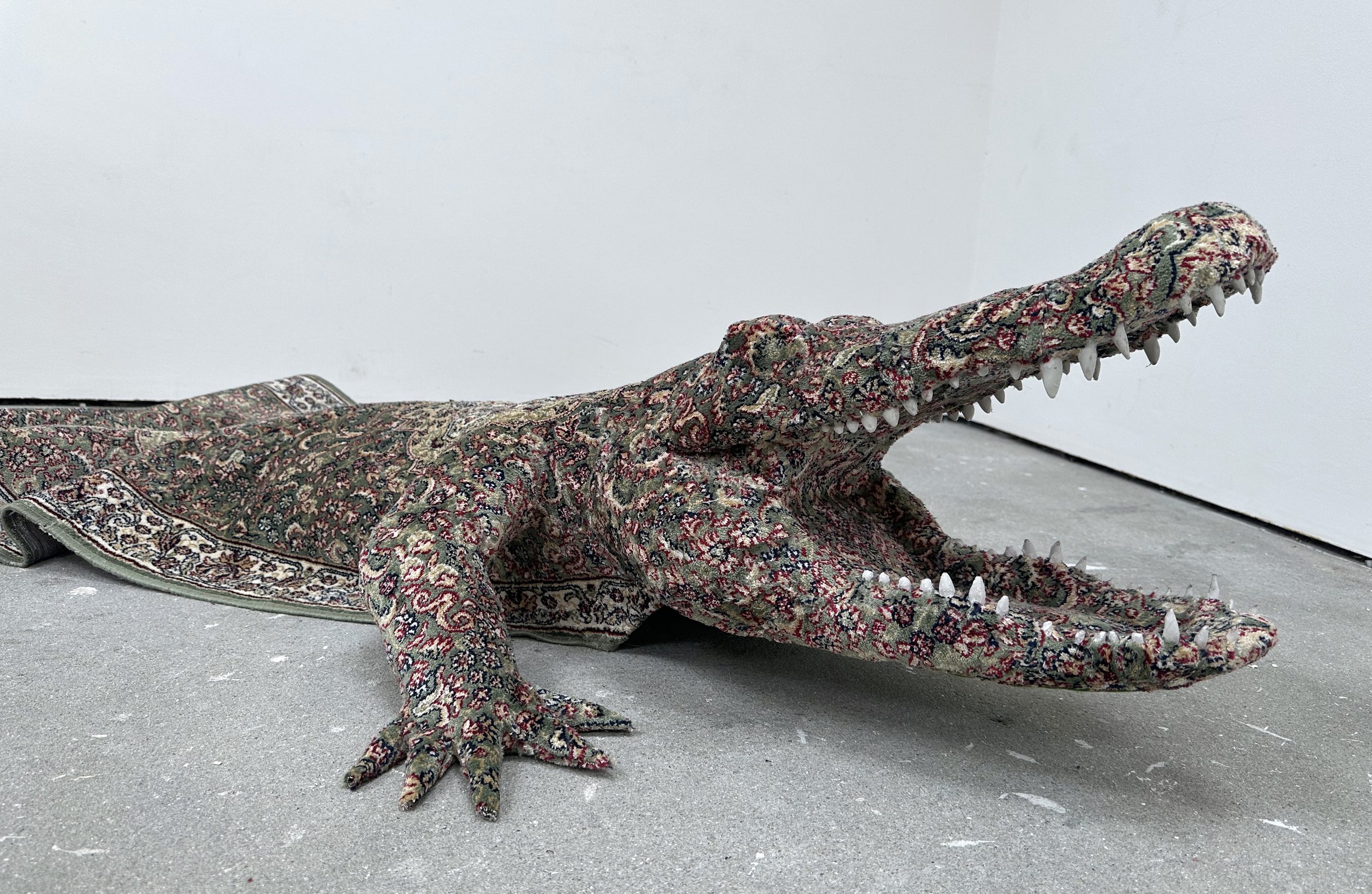  Persian Alligator  74 x 220 x 40cm  Carpet and mixed media 2025  