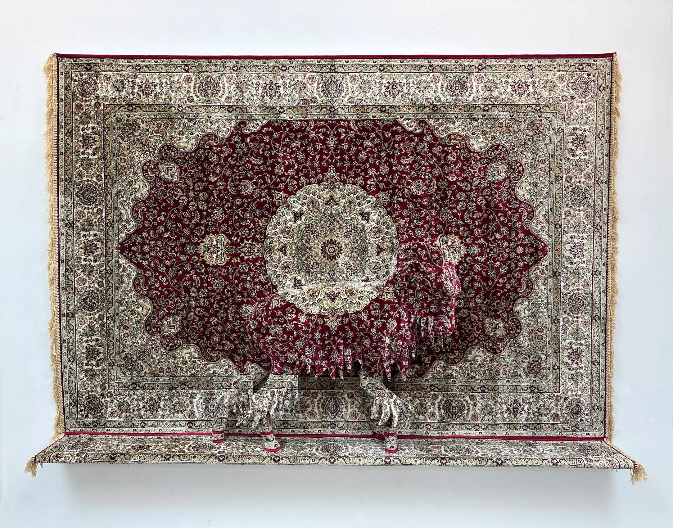  Arabian Tahr, view 1  
160 x 230 x 35cm 
Carpet and mixed media 
2024 (private collection, UAE)