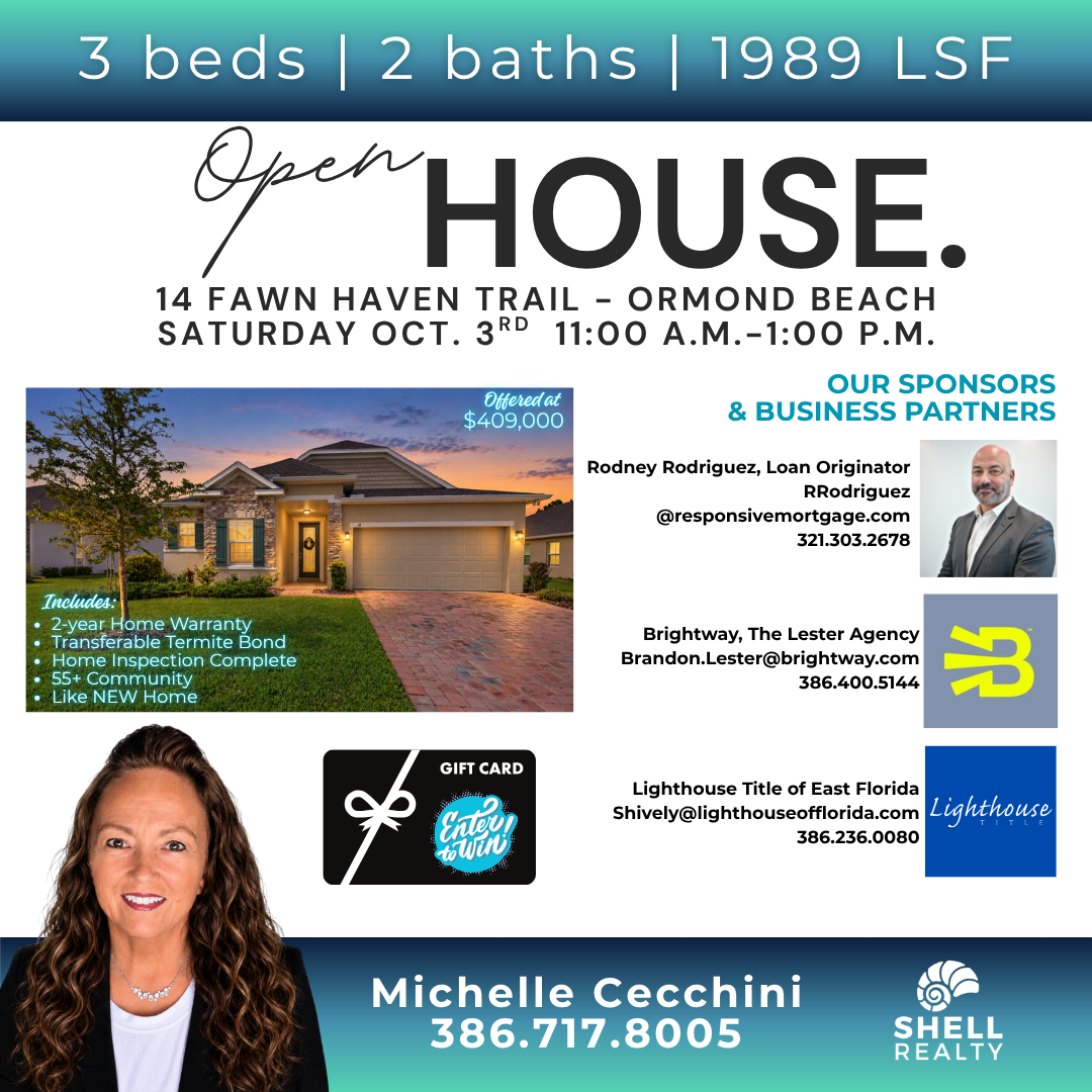 Open House Saturday, October 3rd, from 11 am to 1 pm. 