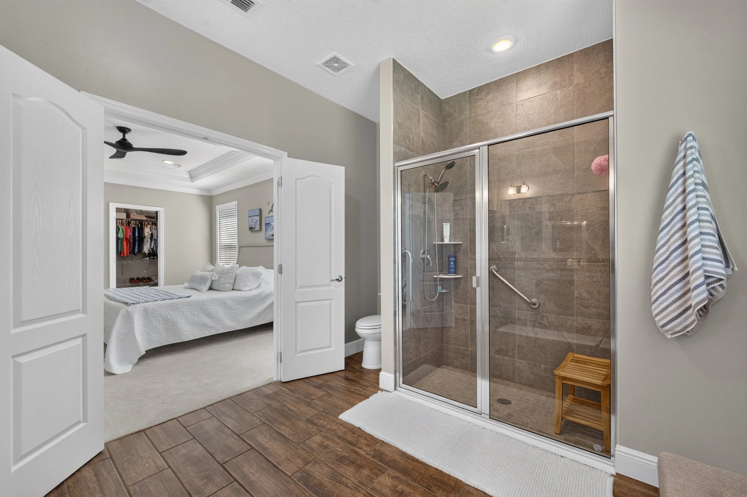 Primary bathroom with shower 