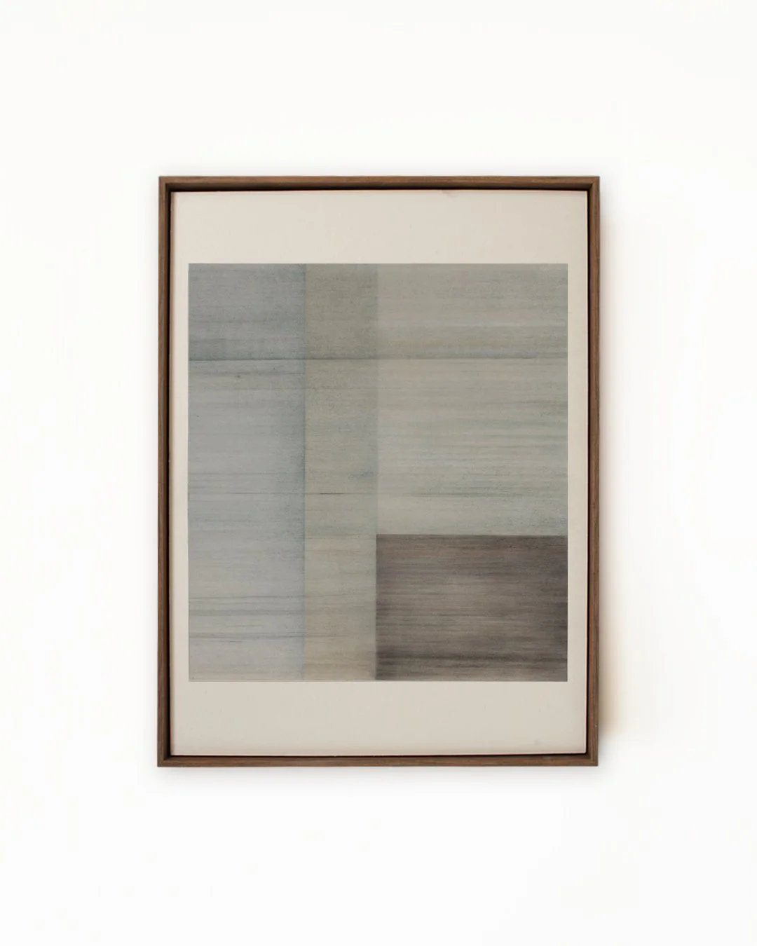 MUTED LAYERS N°01 / pastel drawing, 35 x 45 cm / Afromosia wood frame with glass