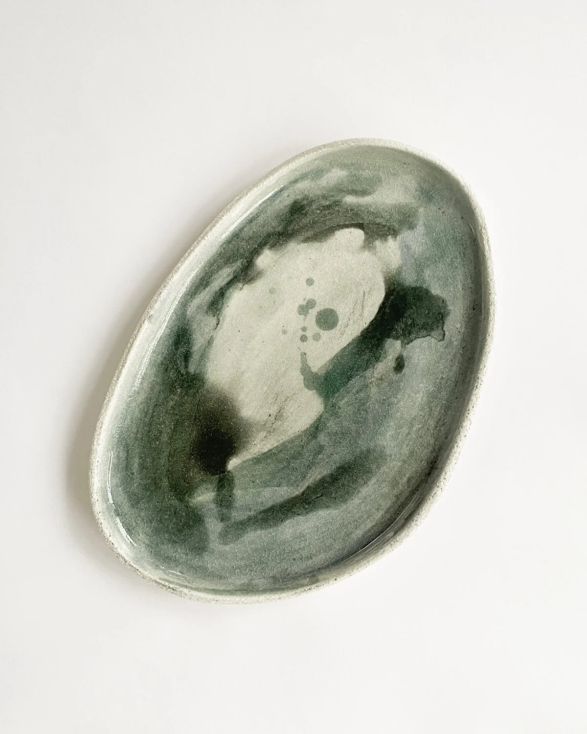 Aquarel painted porcelain plate - N03