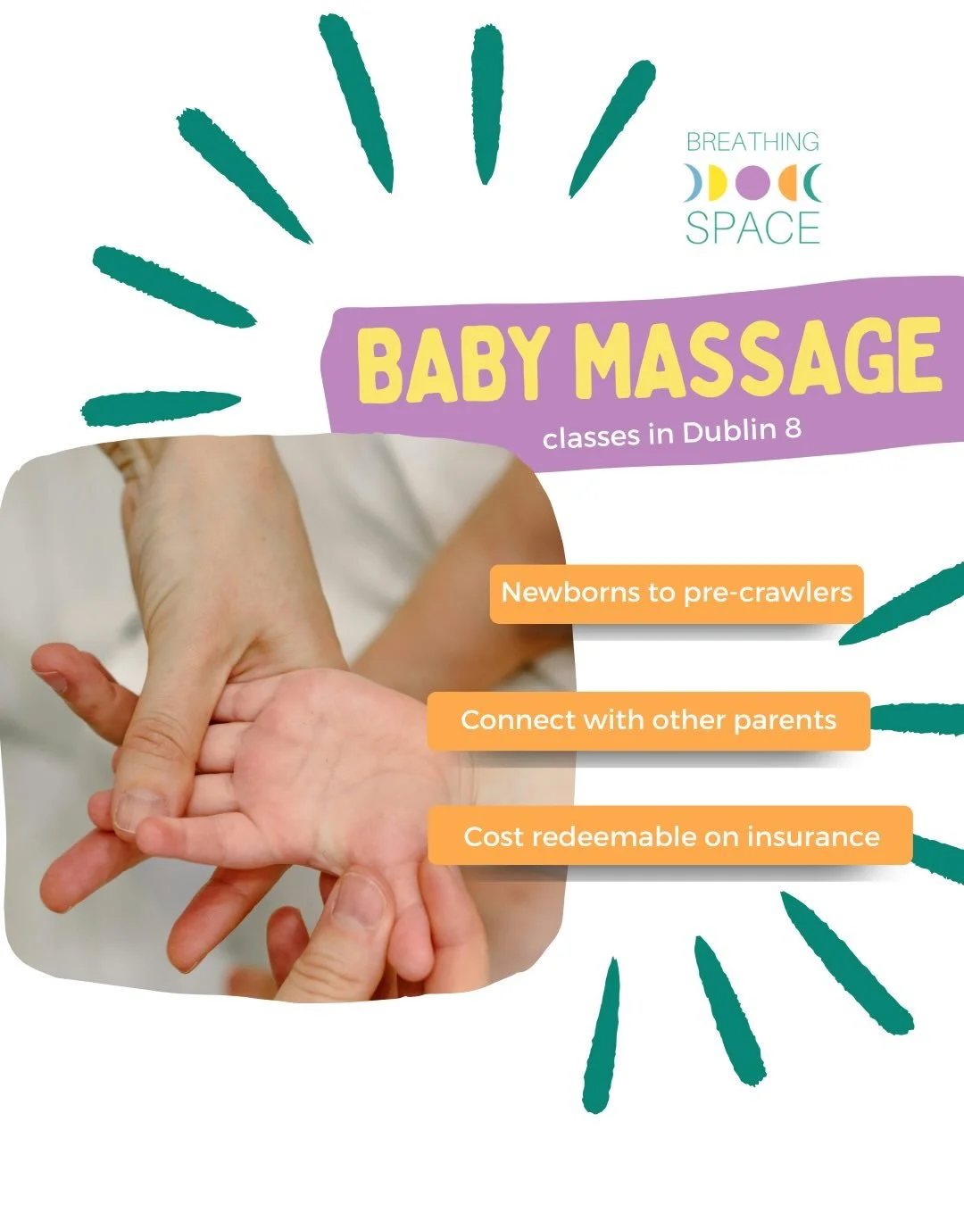 Our next Loving L&aacute;mha baby massage course starts on Wednesday 14th January and is now live for bookings. Join Rebecca Flynn every Wednesday morning at 10am to learn massage techniques to soothe and calm your baby, strengthen your bond and crea