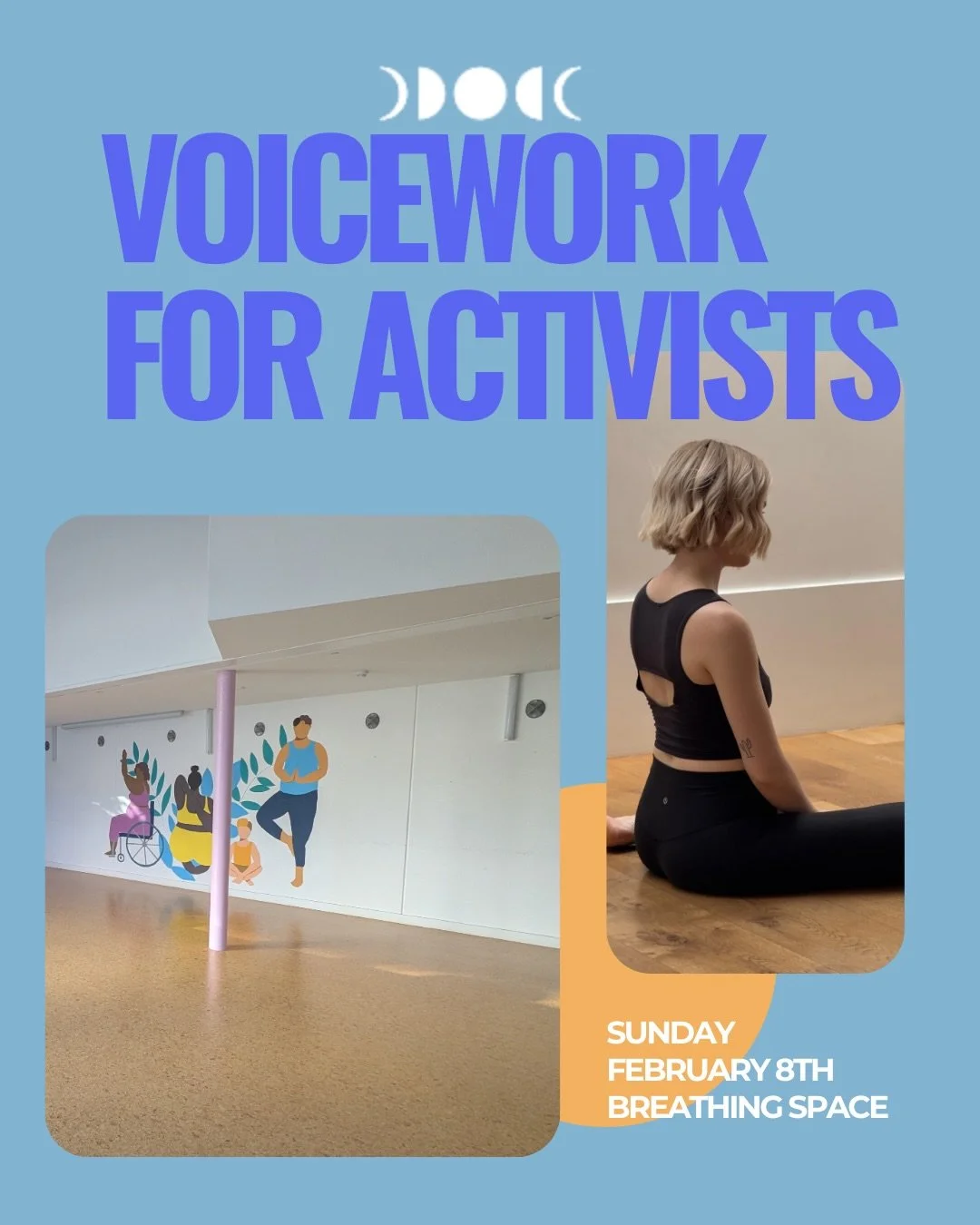 This Sunday 8th at Breathing Space, explore care and community through this three-hour Introduction to Fitzmaurice Voicework with @missfiyoga. 

Fiona will call upon who shows up in the room for their curiosities and then craft a trauma-informed sess