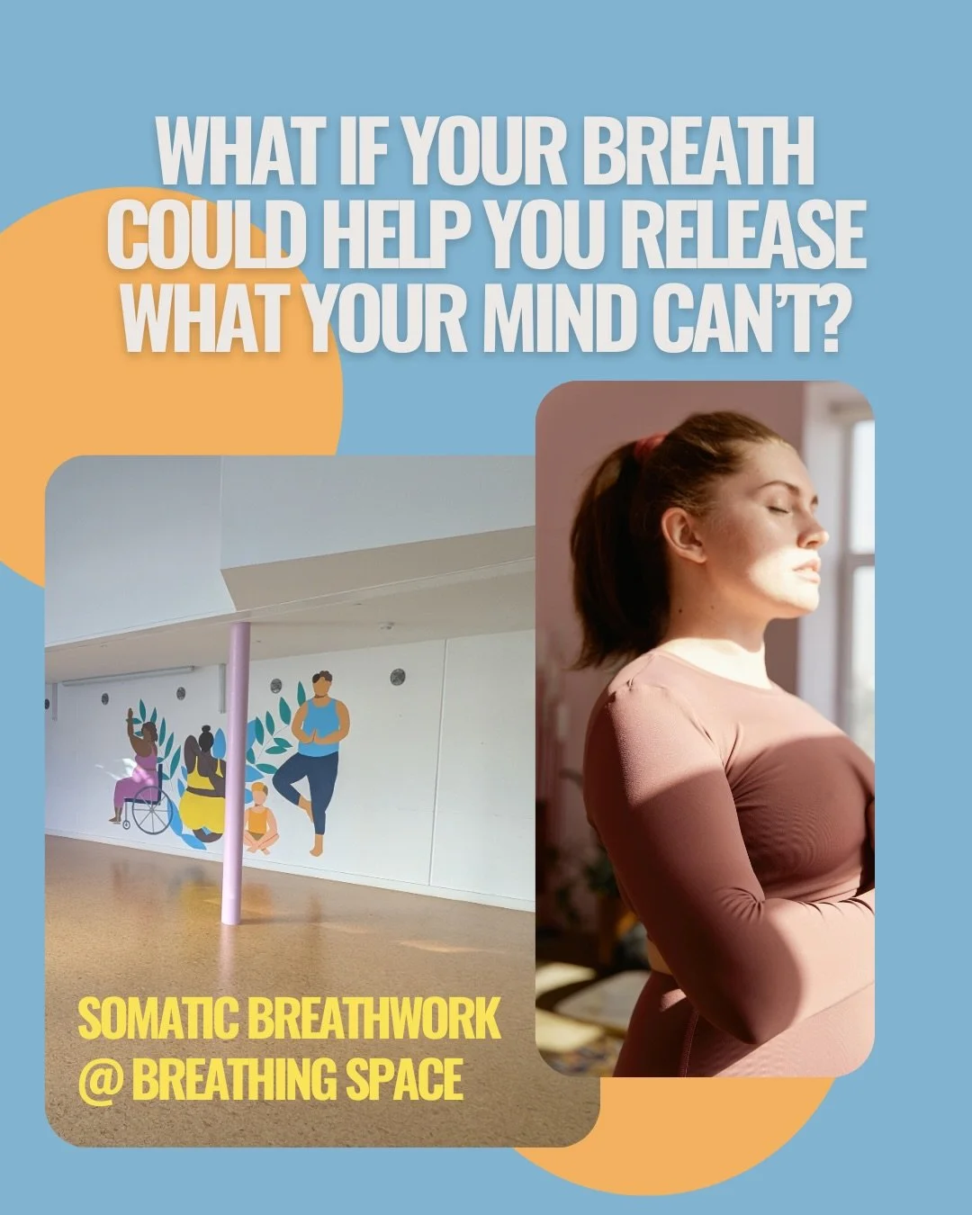 Your breath holds more than oxygen. It holds the potential for release, clarity, and reconnection.

In this Somatic Breathwork workshop, you&rsquo;ll be guided through gentle movement, meditation, and conscious connected breathwork. A powerful circul