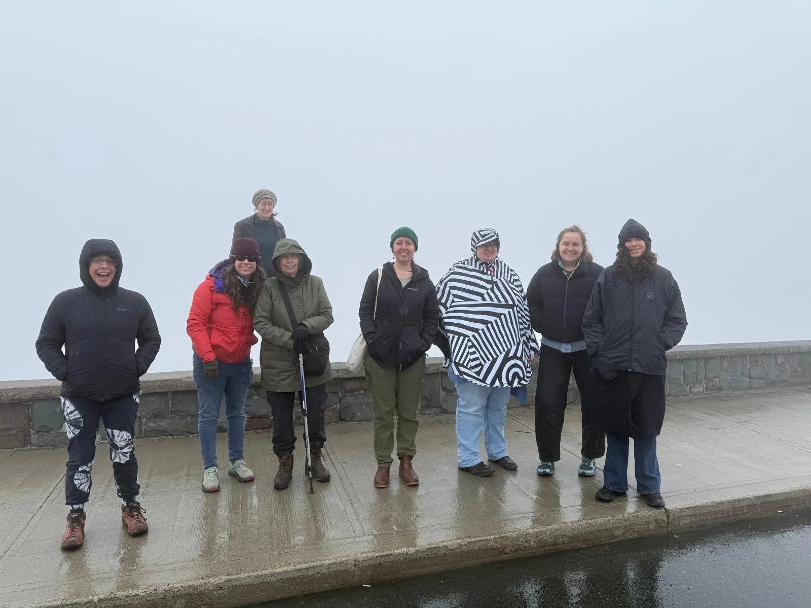 Briefly at Signal Hill: Julia L., Alexandre, Karin, Margaret, Julia S., Meaghan, Hannah, and Eliska.