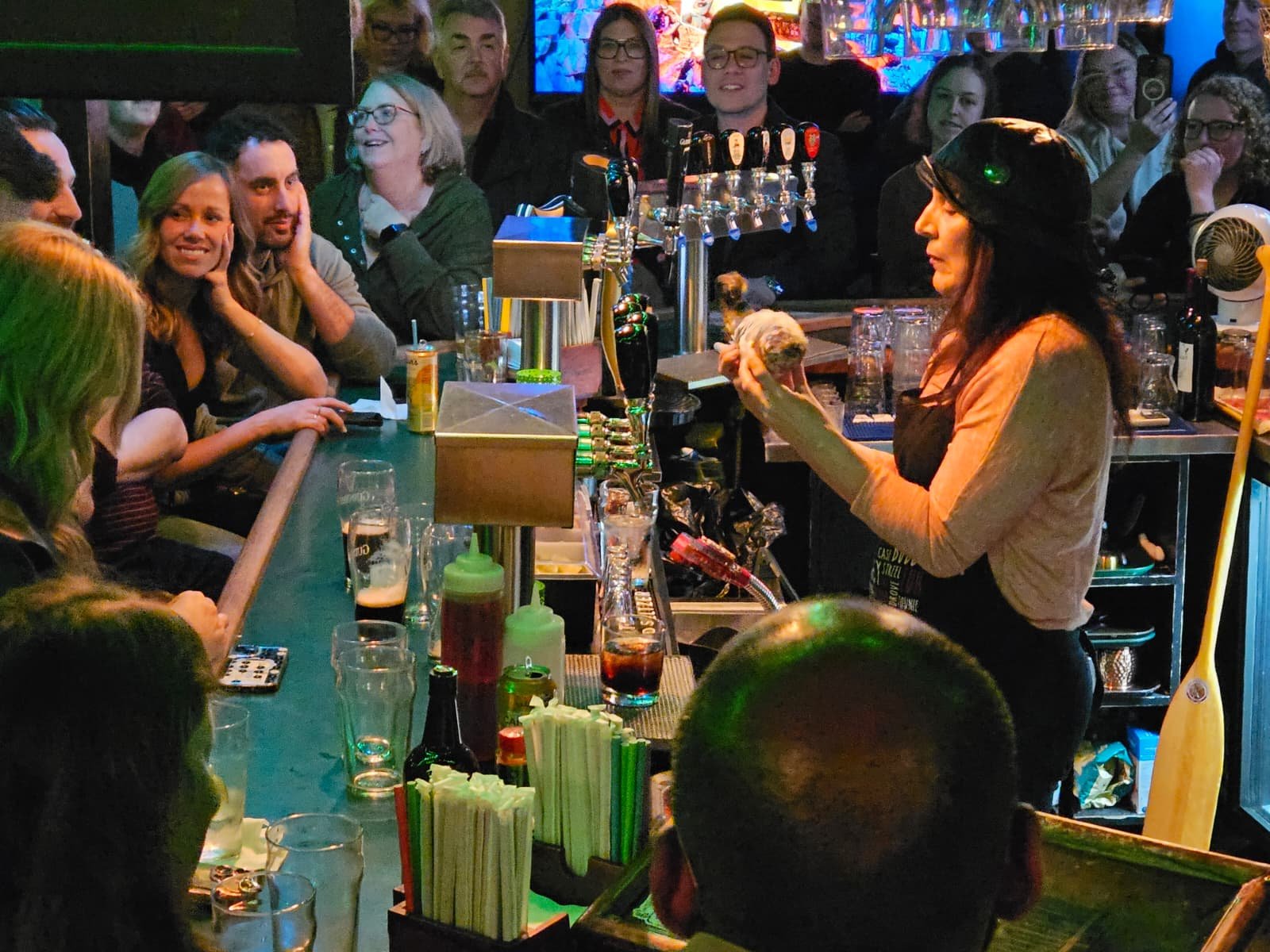 Screeching-in ceremony at Christian's Pub.
