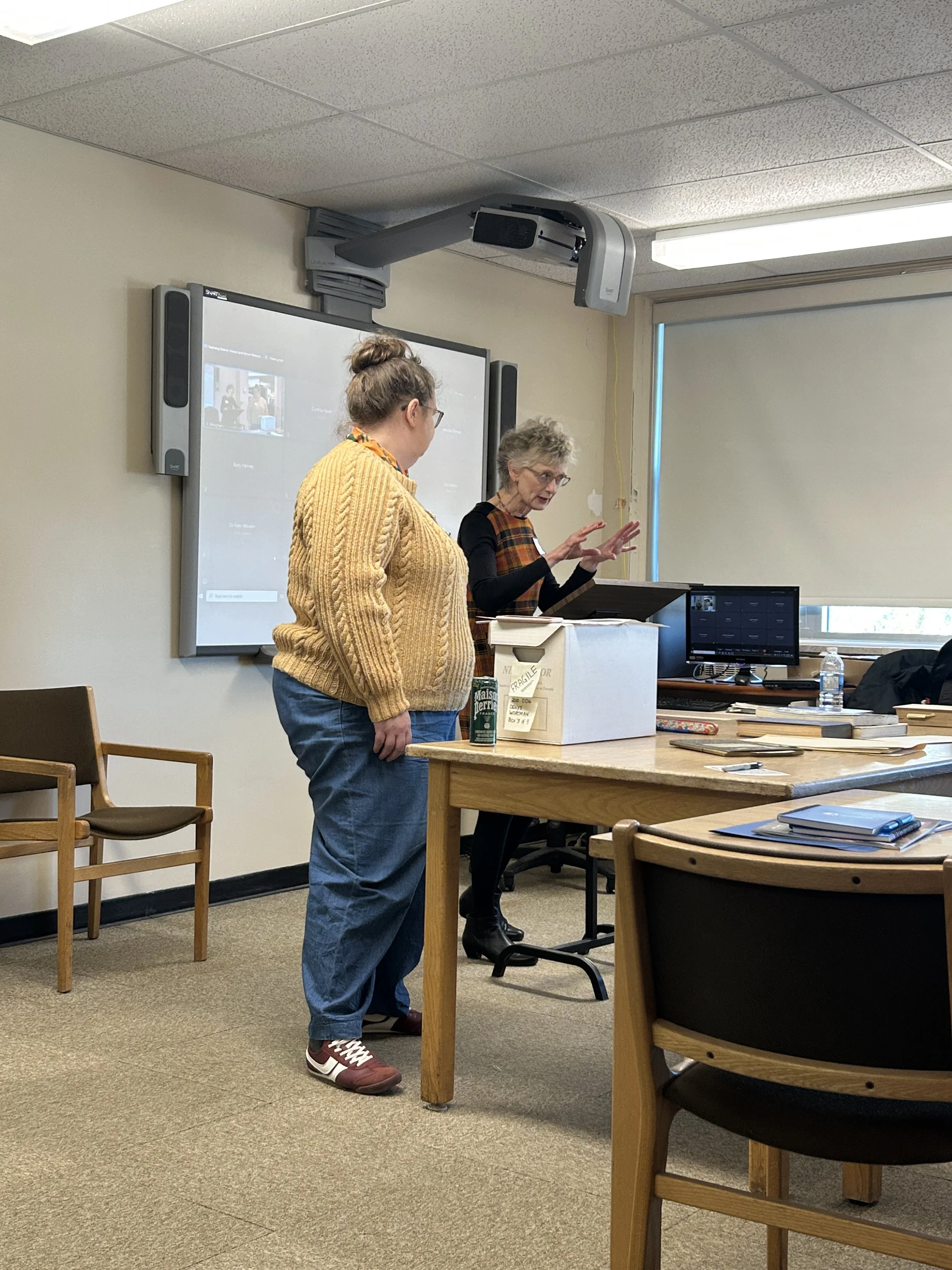 Drs. Valerie Burton (MUN) and Meaghan Walker (Ind.) presenting their paper, April 29.