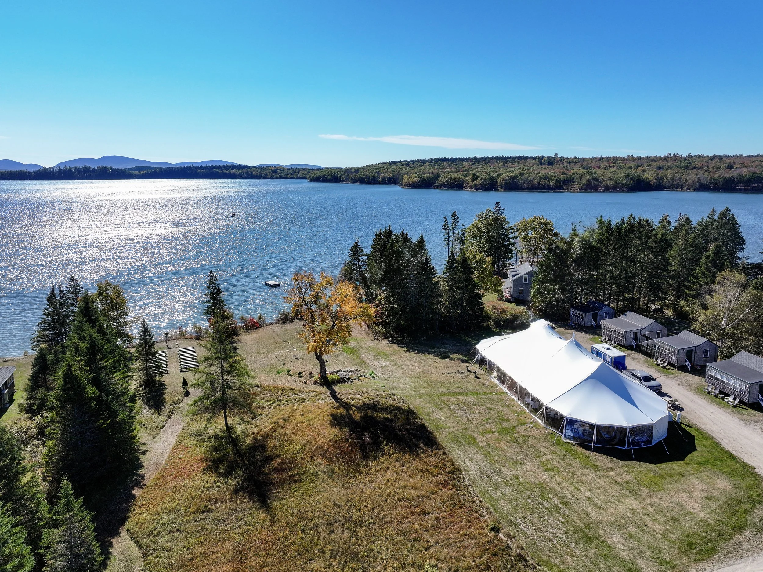 Waterfront wedding and event venue near Acadia National Park with bay views