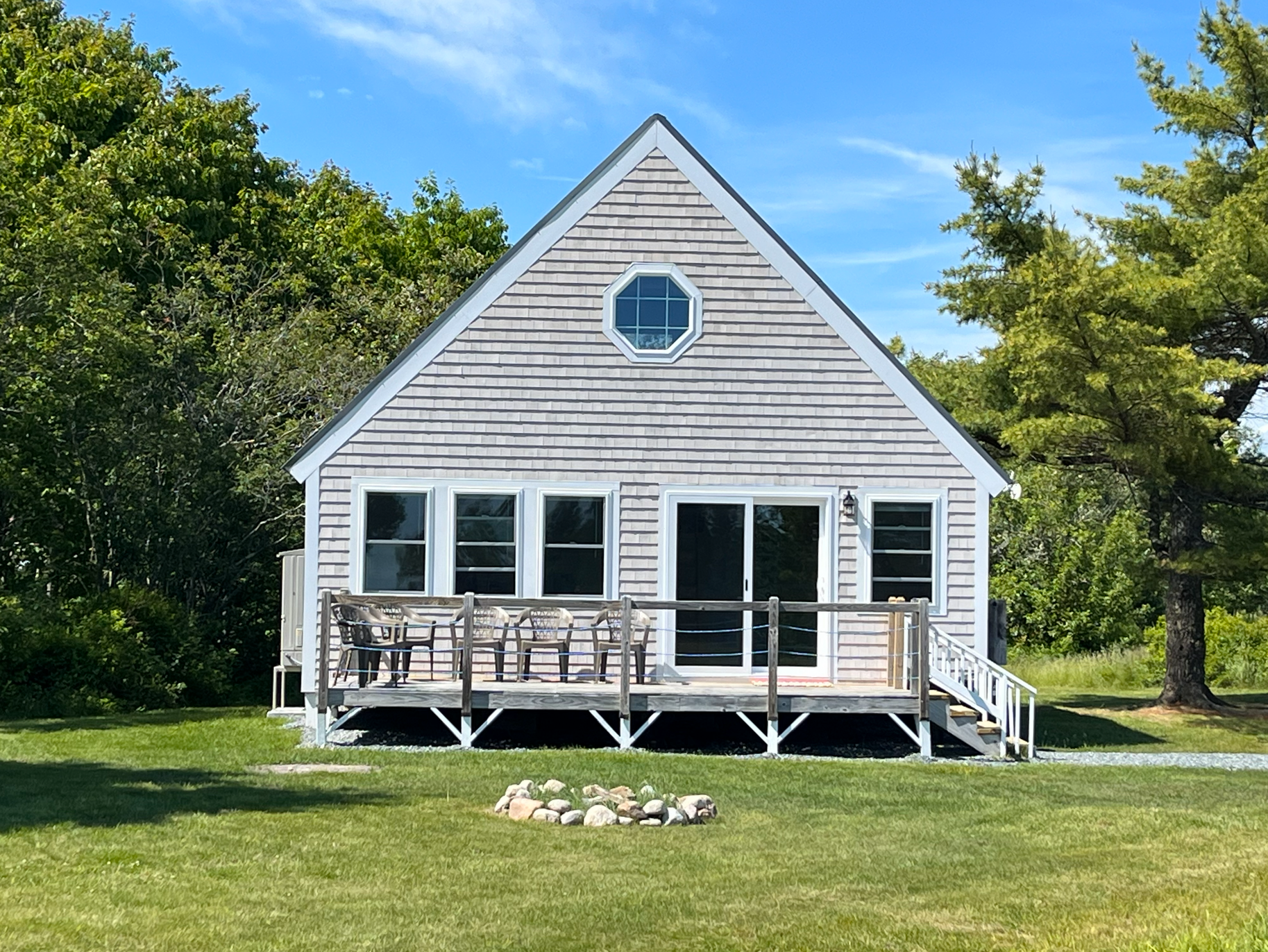 Chalet with bay views near Acadia surrounded by wildflowers and open skies