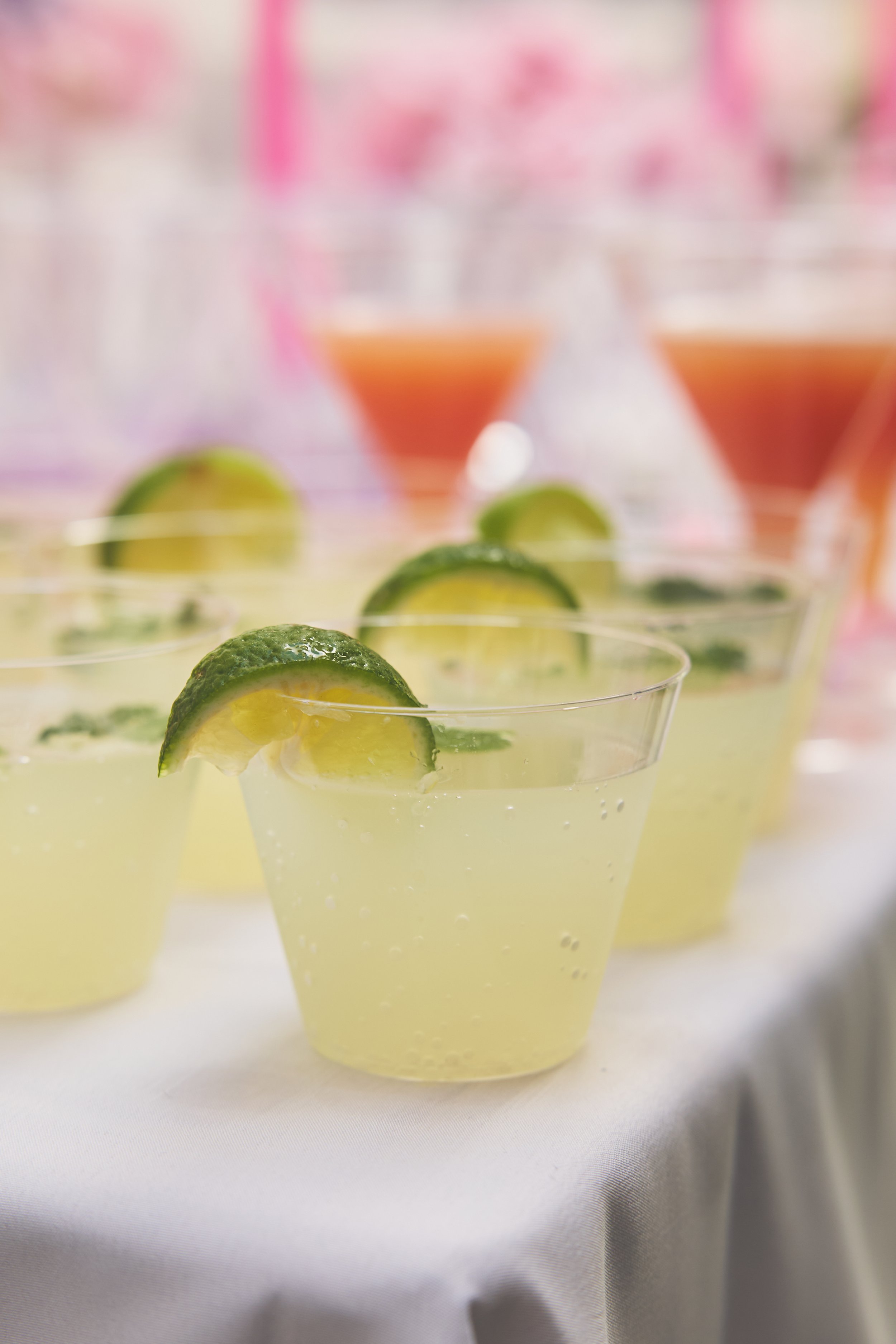 Mocktail with lime wedge