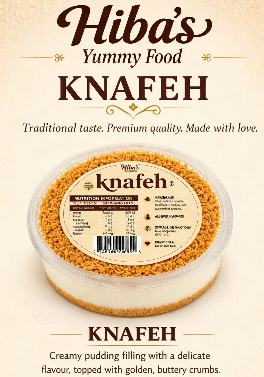 6 items of Hibas Knafa with atar  (Pudding with flake crumbs)