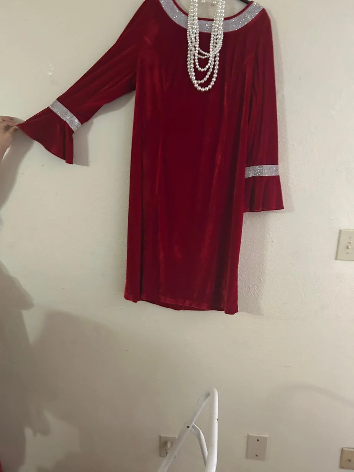 Ruby Velvet Bell Sleeve Dress