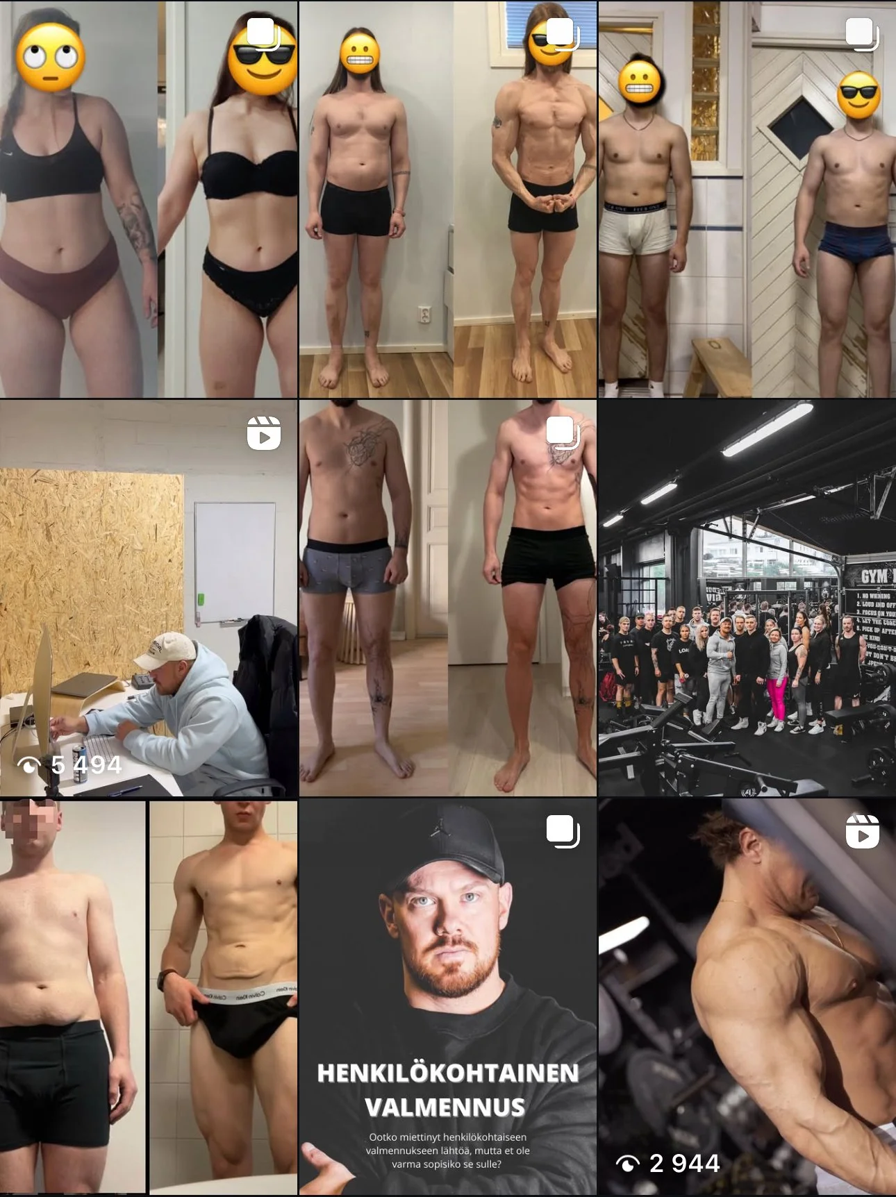 Same Goal Training Instagram feed ennen Namu Creationsin some-yhteistyötä