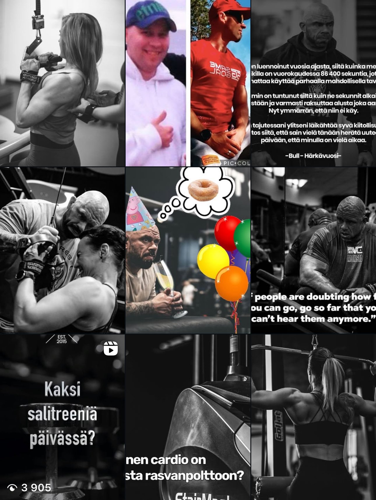 Bull's All Out Instagram feed ennen Namu Creationsin some-yhteistyötä