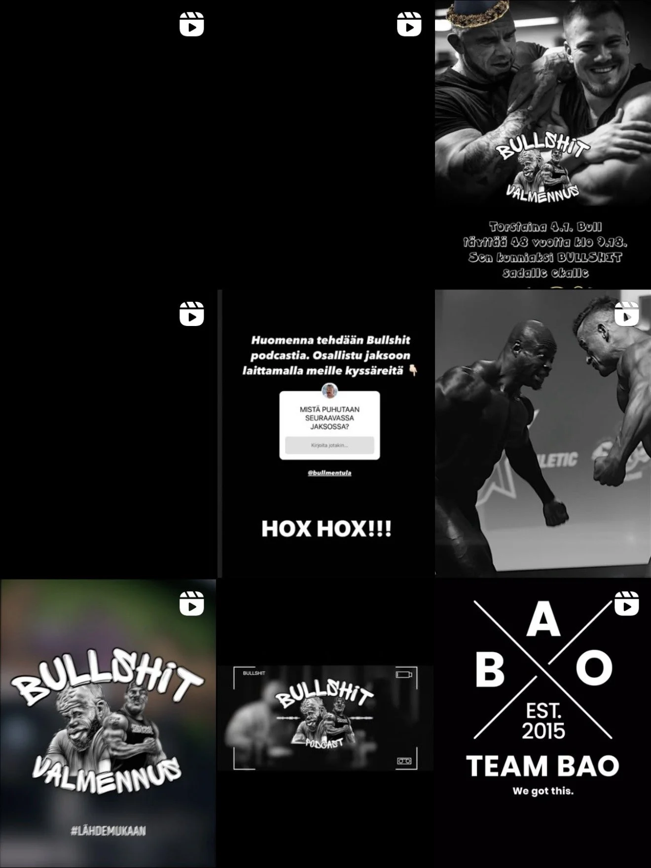 Jari Bull Mentula Instagram feed ennen Namu Creationsin some-yhteistyötä