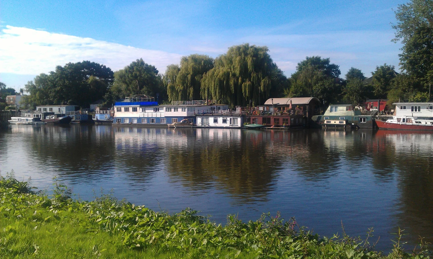 Twickenham seen from the River Thames in southwest London