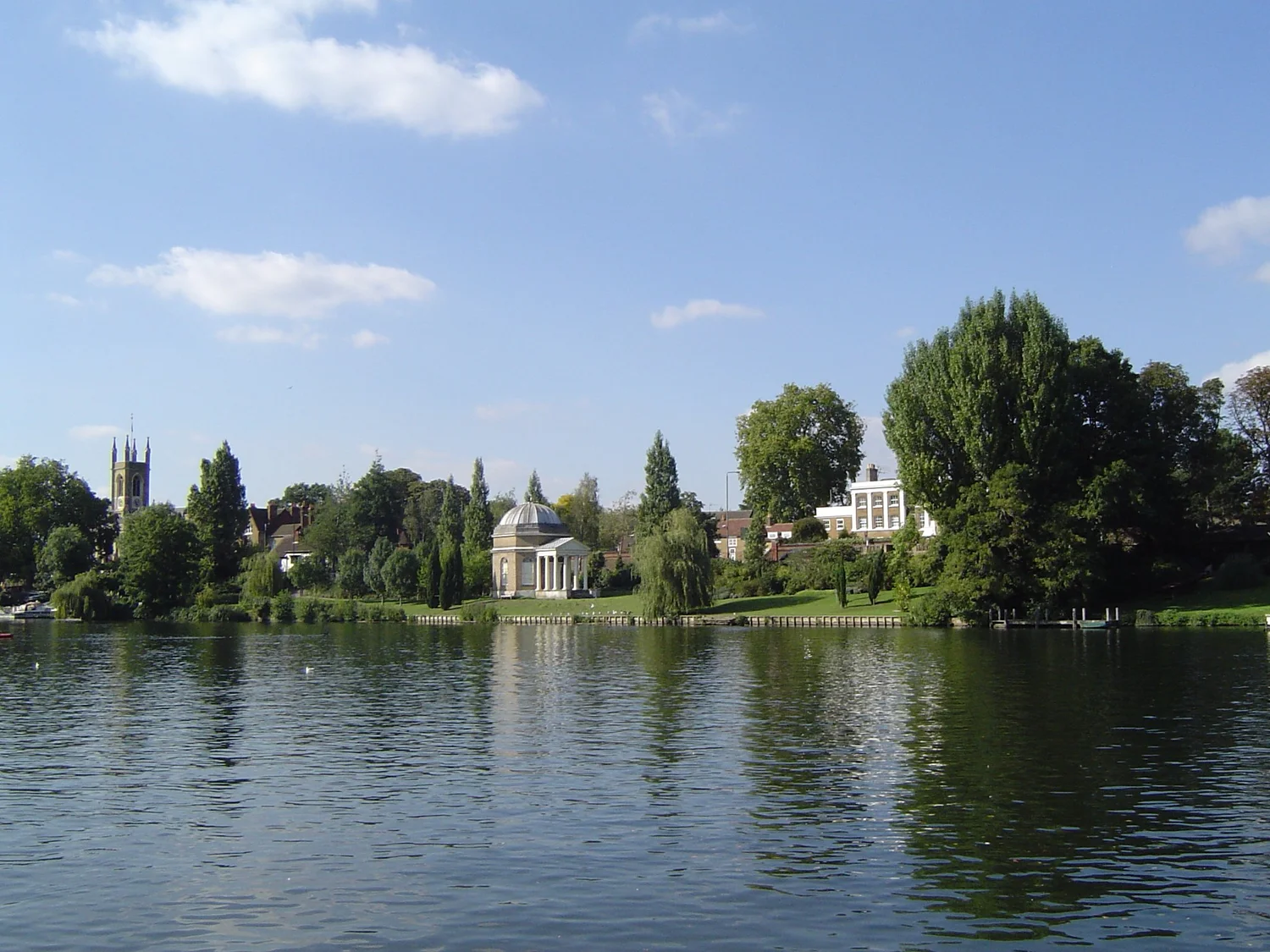 Hampton seen from the River Thames in the London Borough of Richmond upon Thames