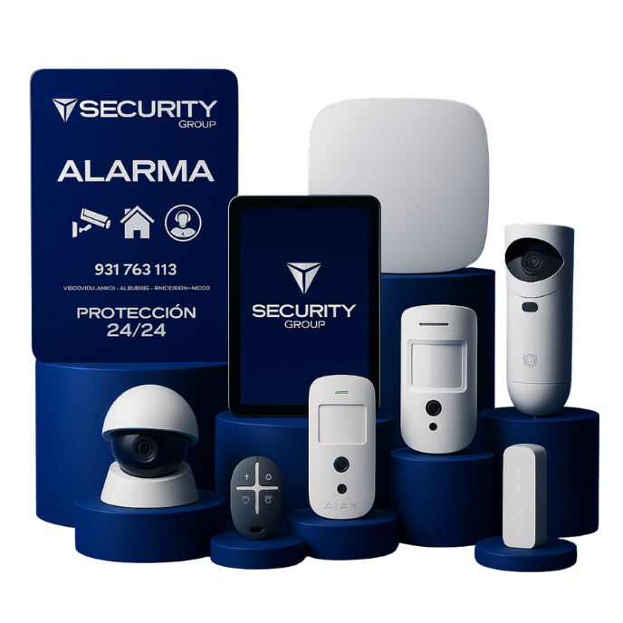 Sistema de seguridad con cámaras, sensores y control remoto
