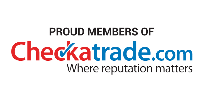 Logo for Checkatrade.com with the slogan "Where reputation matters" and the words "Proud Members of" above it.