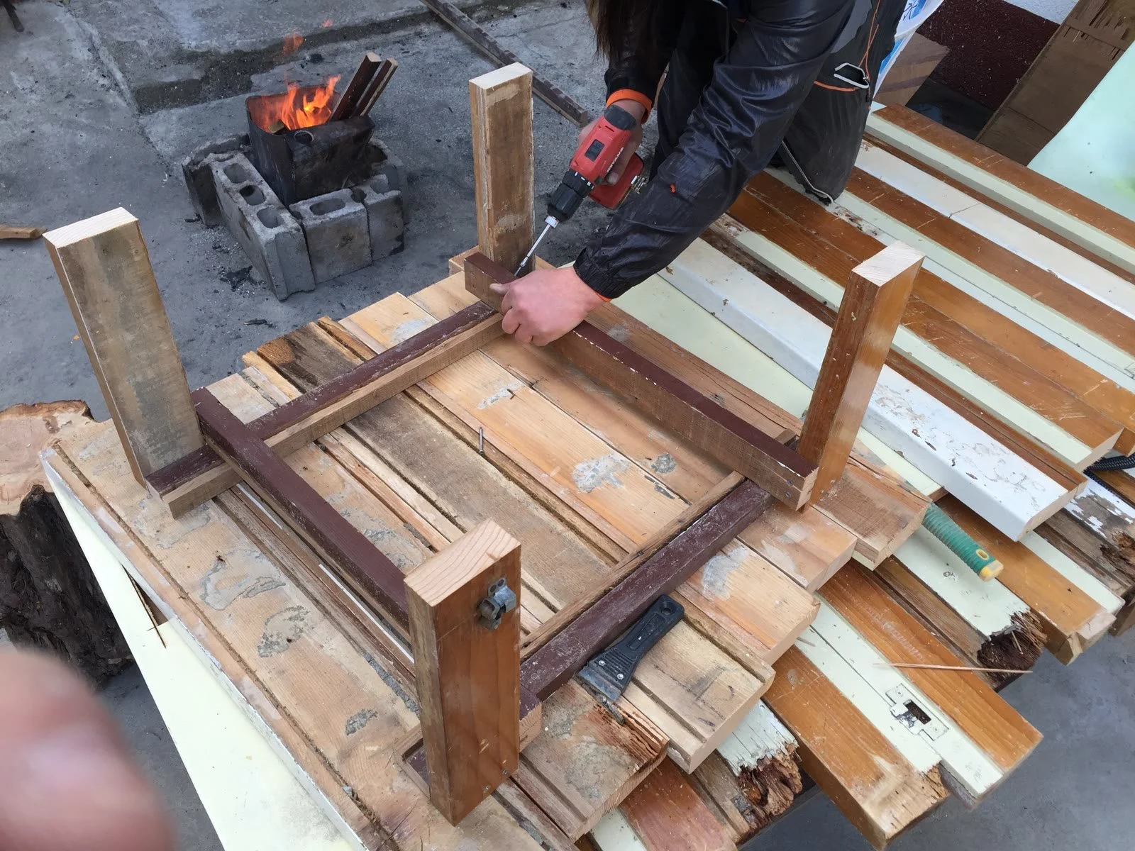 Cutting down old door frames