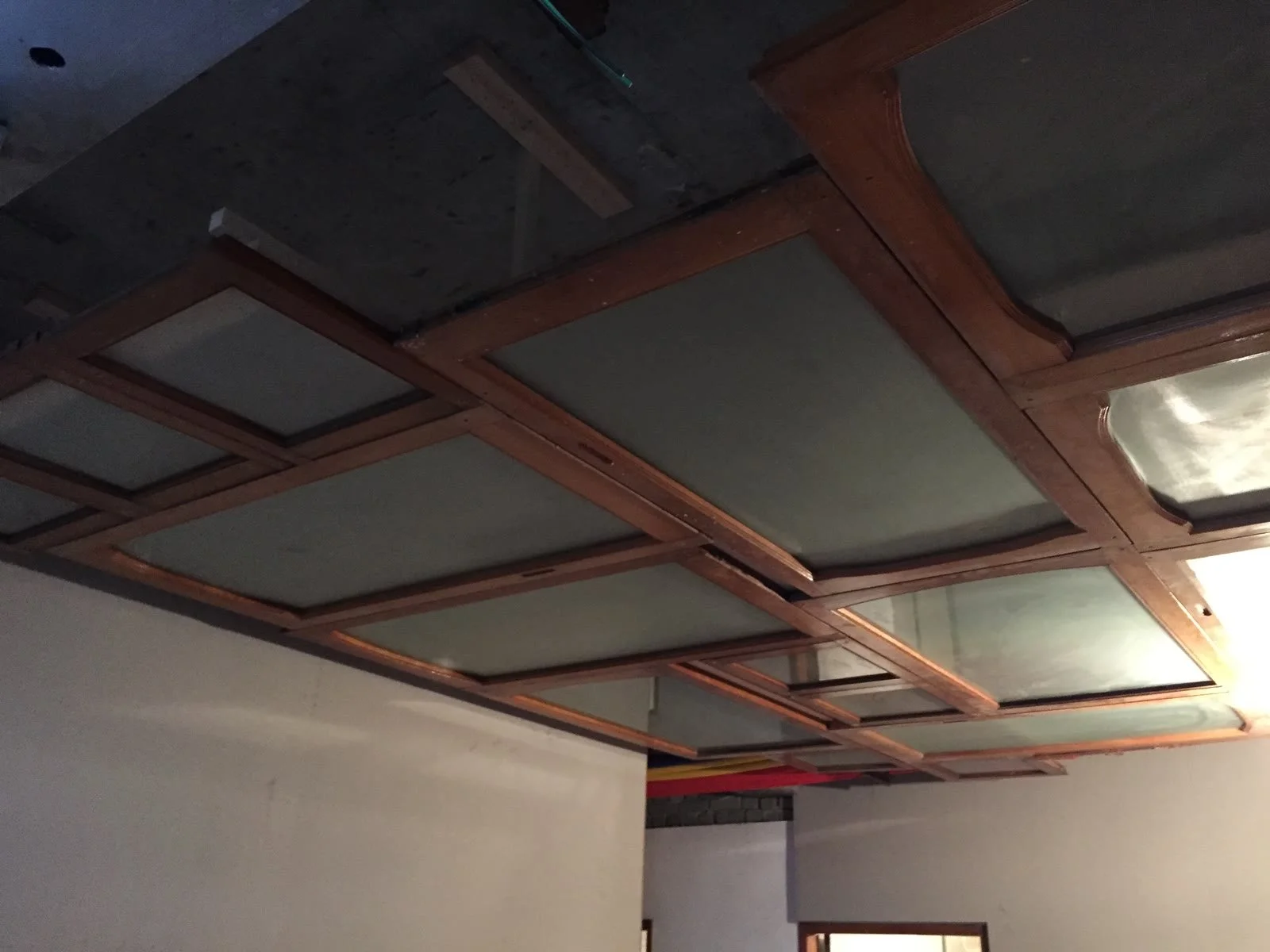 Original wooden grid ceiling