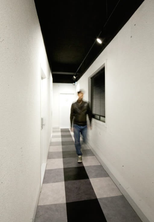 Corridor leading to the guest rooms