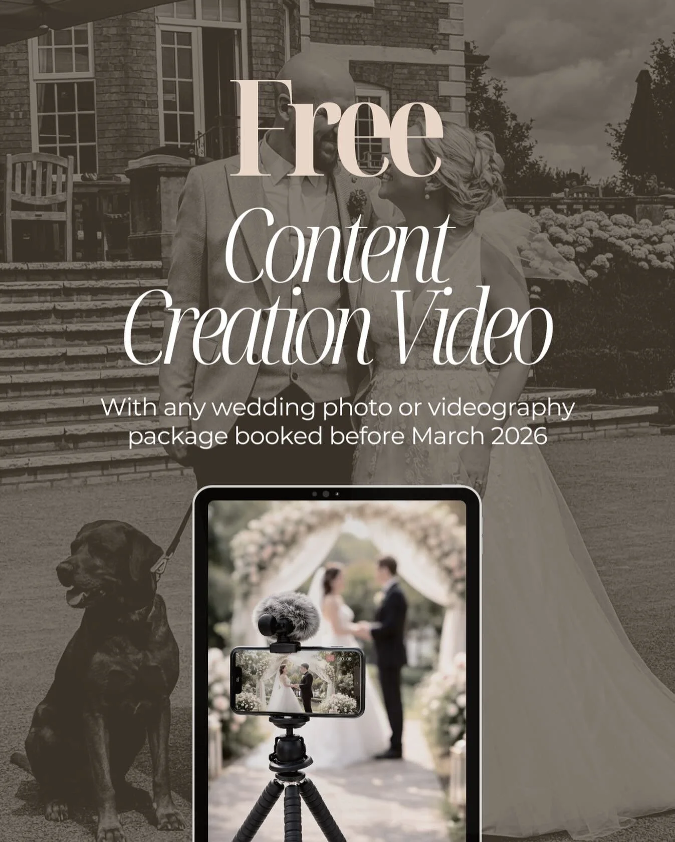 We&rsquo;re offering authentic, in-the-moment content creation - highlighting the timeless moments of your special day for free when any photo or videography package is booked before the end of march 2026 💫 

DM &lsquo;FREE CONTENT&rsquo; now to fin