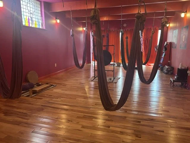 Aerial hammock Sound Meditation at Life in balance yoga in hanover  