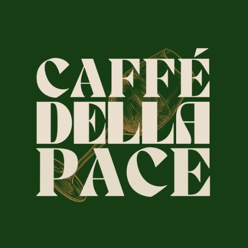 Logo for Caffé Della Pace with green background and stylized text.