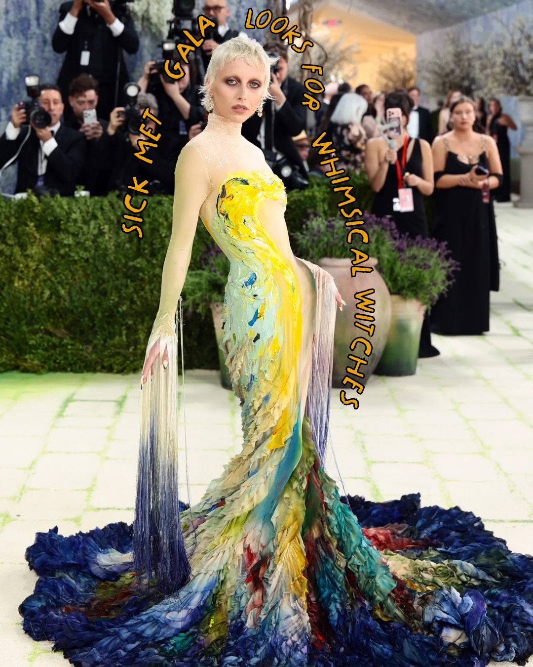 Sooooo tired of seeing wedding chicks and wed vibes every year just lazily go for the outfits that are white (Pantone color of the year btw) and dress it up as &ldquo;wedding coded&rdquo;

The met gala overall was pretty tame and safe this year.
 
An