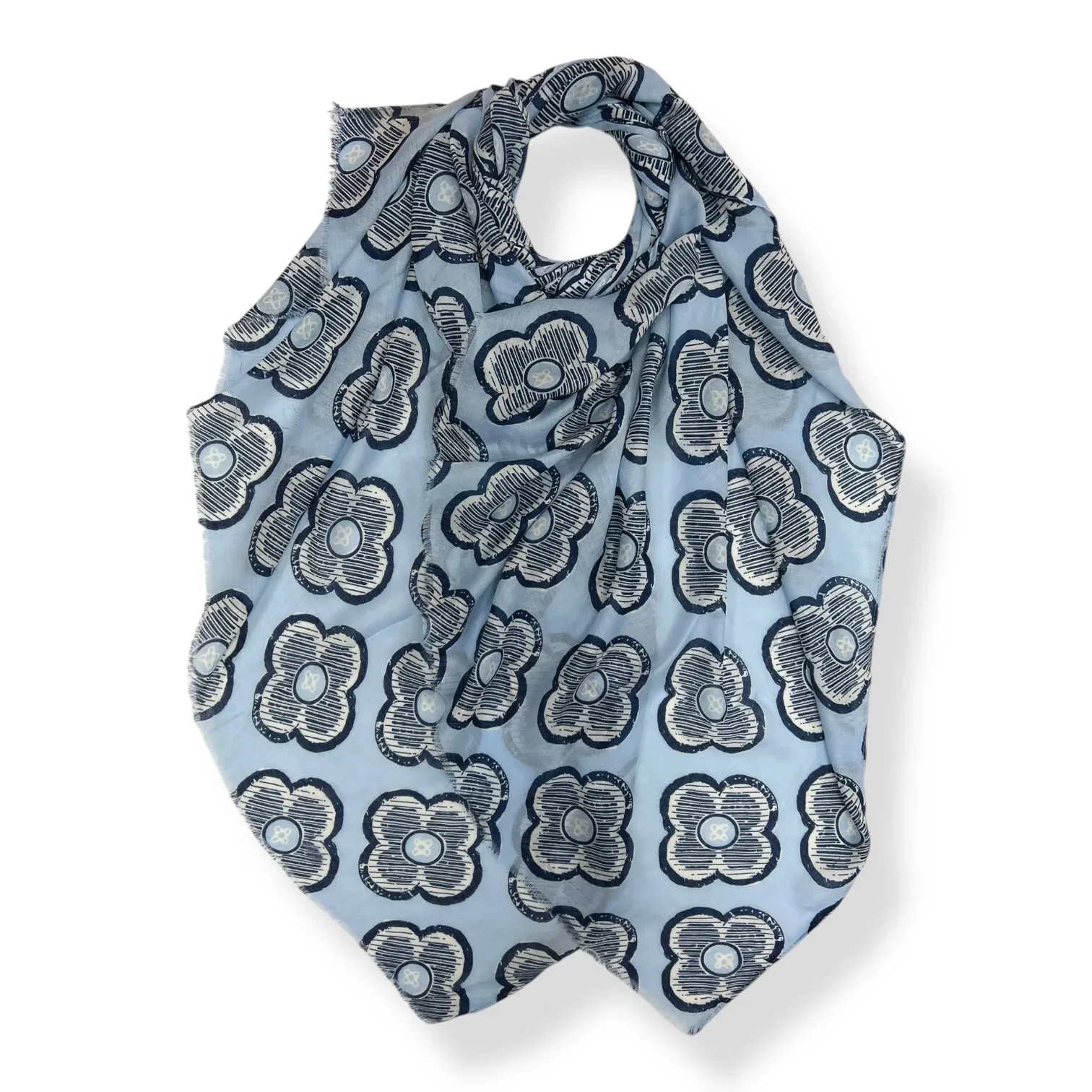 Clover Print Scarf - Blue