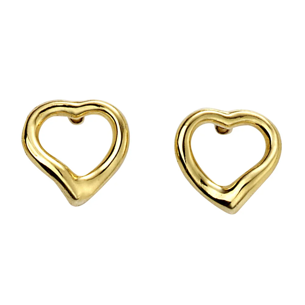Open Heart Gold Plated Earrings