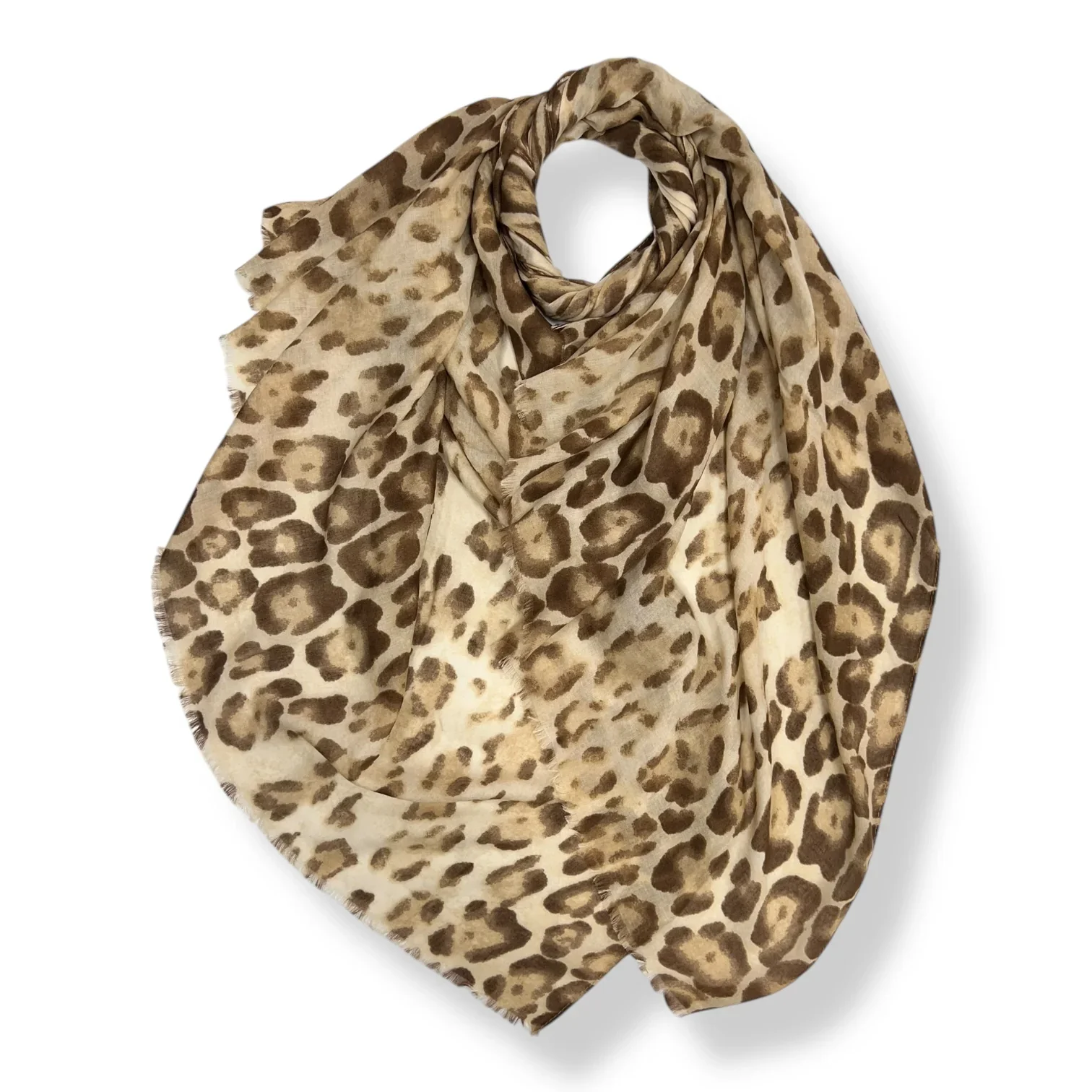 Leopard Print Scarf - Beige/Brown