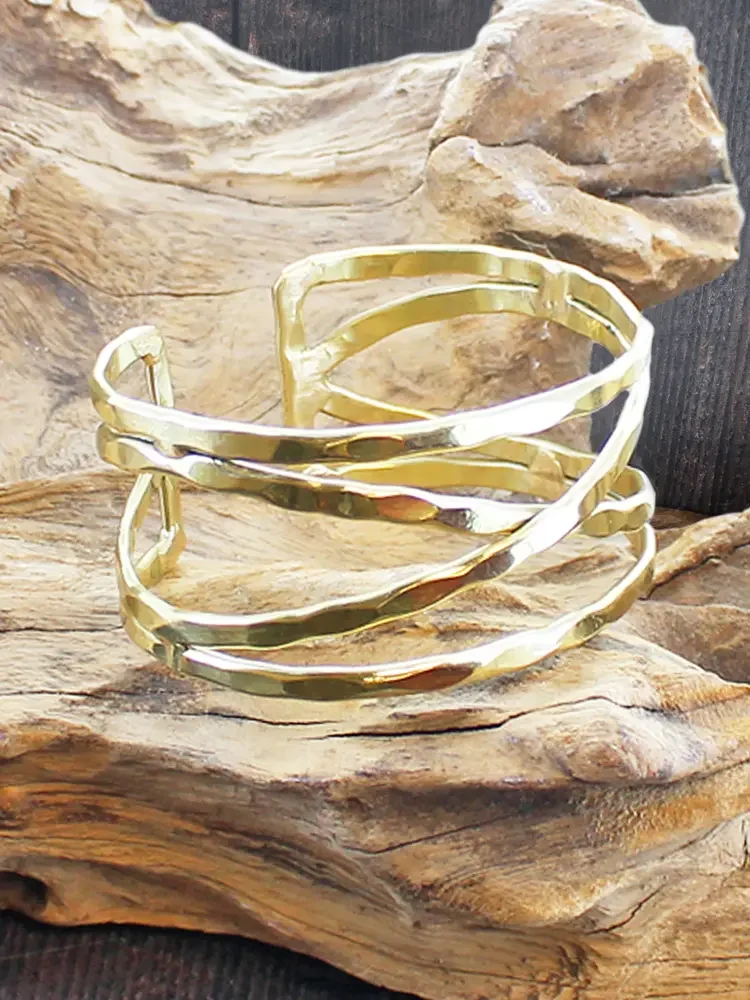 Beaten Cross-Over Cuff