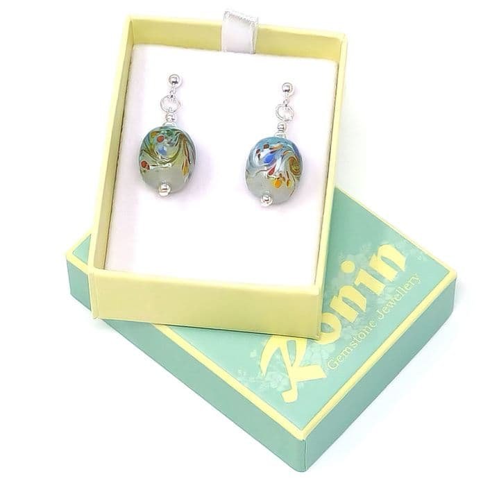 Handmade Semi-Precious Gemstone Earrings - Blue