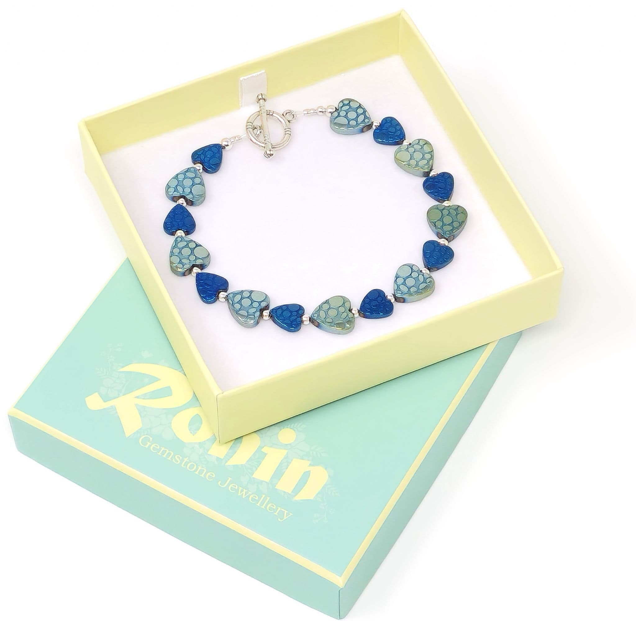 Handmade Semi-Precious Gemstone Bracelet - Blue and Green