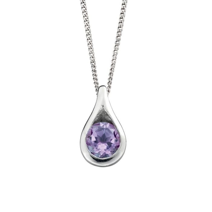 Amethyst Gemstone Teardrop Pendant