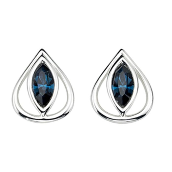 Montana Crystal Teardrop Sterling Silver Earrings - Blue
