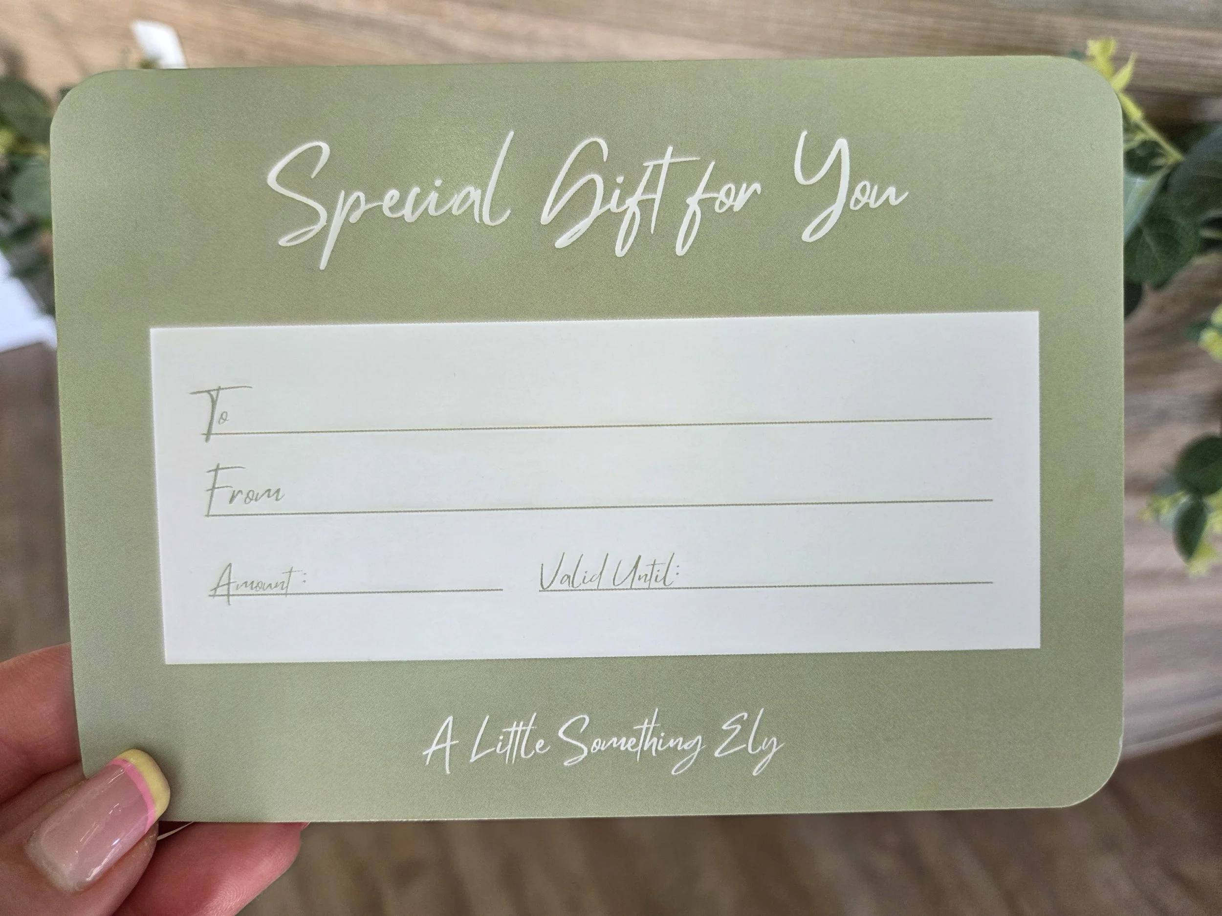 Elegant Personalised Gift Card