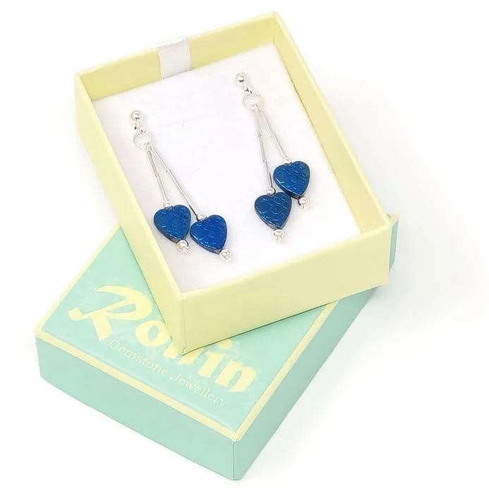 Handmade Semi-Precious Gemstone Earrings - Blue