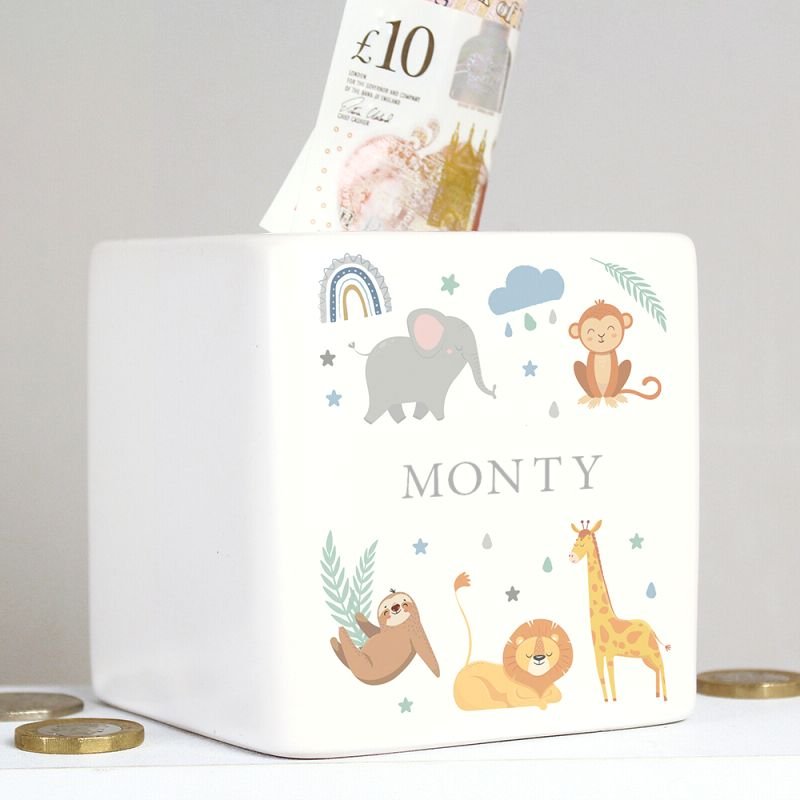 Personalised Safari Money Box