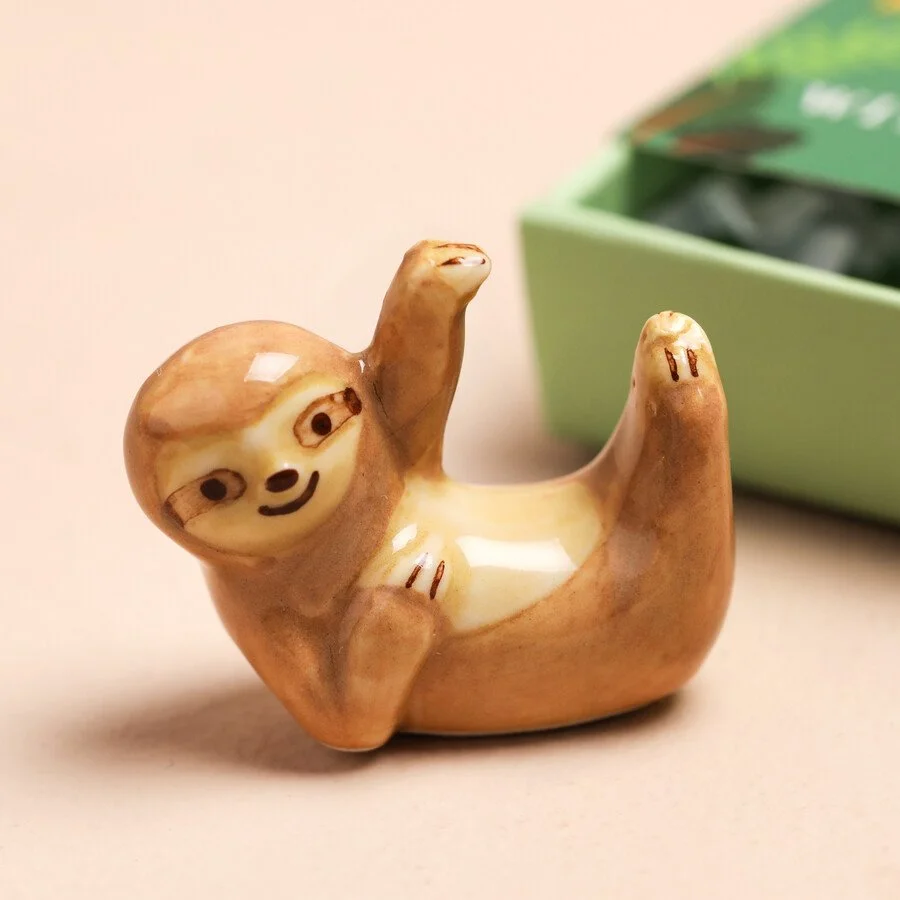 Tiny Matchbox Ceramic Sloth stood.jpeg
